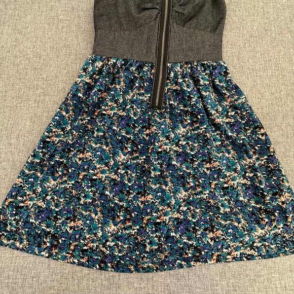 Johnny Martin Dress Spaghetti Straps Zipper Front Gray Teal Blue Small‎ Stretch - Picture 4 of 15